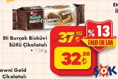 ETİ BURÇAK BİSKÜVİ SÜTLÜ ÇİKOLATALI 114 G fiyat ve kampanya bilgisi